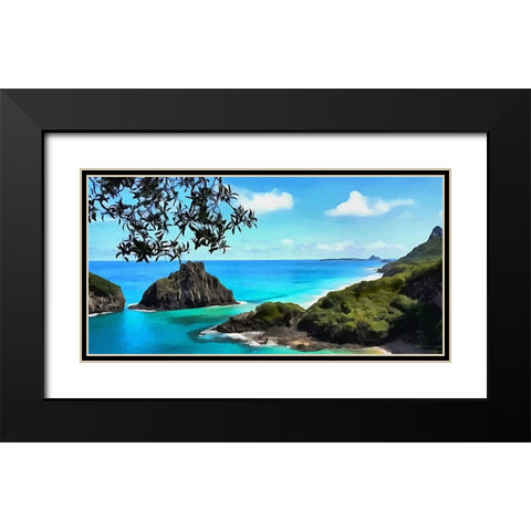Tropical Coast III Black Modern Wood Framed Art Print with Double Matting by Medeiros, Celito