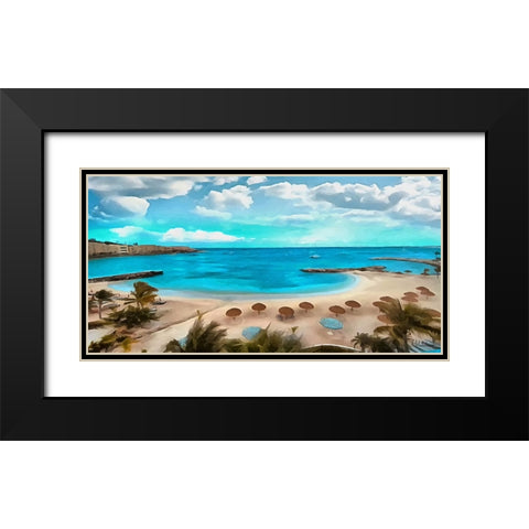 The Beach III Black Modern Wood Framed Art Print with Double Matting by Medeiros, Celito