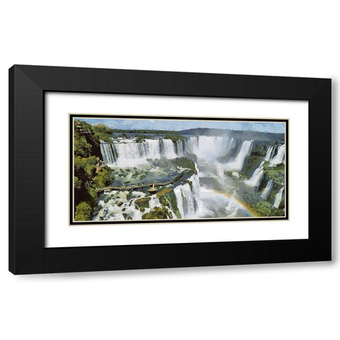 Iguazu Watterfalls III Black Modern Wood Framed Art Print with Double Matting by Medeiros, Celito