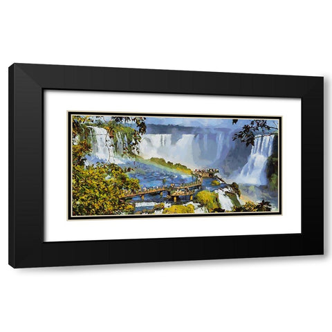 Iguazu Watterfalls IV Black Modern Wood Framed Art Print with Double Matting by Medeiros, Celito