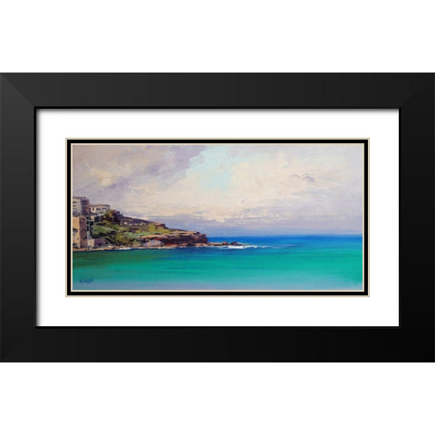 Bondi Beach Australia Black Modern Wood Framed Art Print with Double Matting by Gercken, Graham