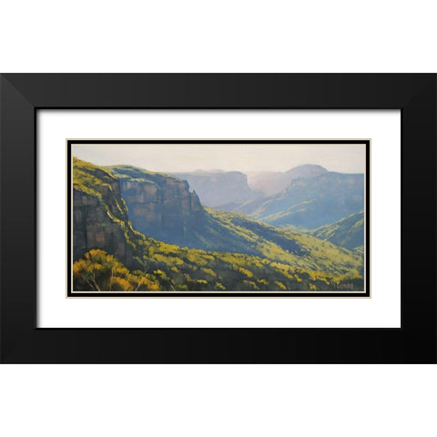 Govetts Leap Blue Mountains Black Modern Wood Framed Art Print with Double Matting by Gercken, Graham
