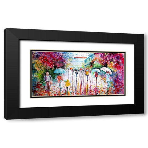 Colorful Fall in the City Black Modern Wood Framed Art Print with Double Matting by Kovacs, Anna Brigite