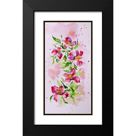 Tropical Floral II Black Modern Wood Framed Art Print with Double Matting by Kovacs, Anna Brigite