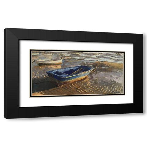 A Boat in Cadiz Black Modern Wood Framed Art Print with Double Matting by Strube, Ling