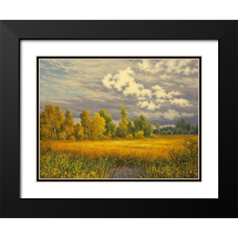 Clouds in Summer Black Modern Wood Framed Art Print with Double Matting by Adamov, Alexey