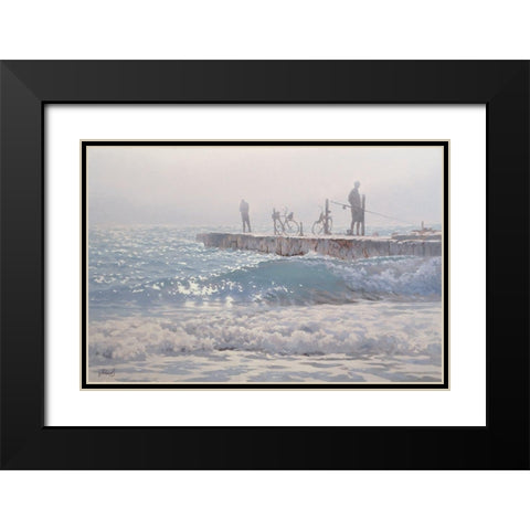 Marevo Black Modern Wood Framed Art Print with Double Matting by Adamov, Alexey
