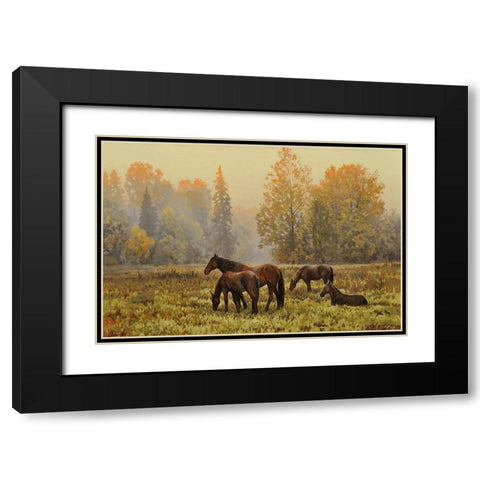 In the Silent Wood Black Modern Wood Framed Art Print with Double Matting by Adamov, Alexey