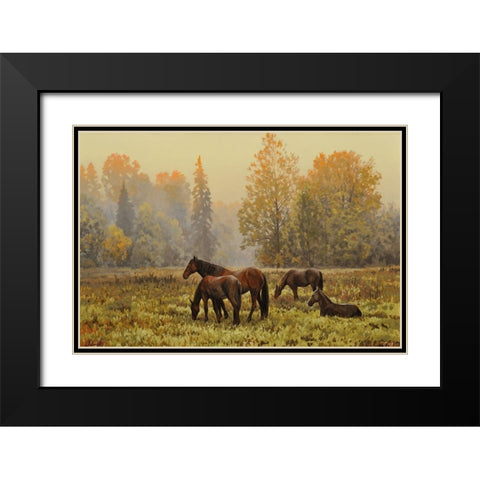 In the Silent Wood Black Modern Wood Framed Art Print with Double Matting by Adamov, Alexey