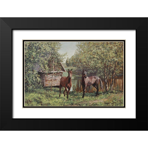 In the Spring Black Modern Wood Framed Art Print with Double Matting by Adamov, Alexey