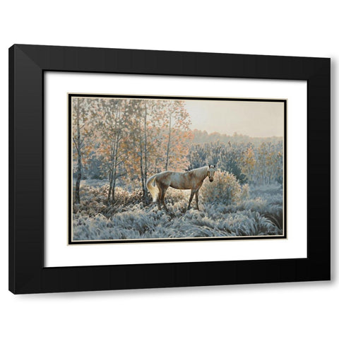 Winter Morning Black Modern Wood Framed Art Print with Double Matting by Adamov, Alexey