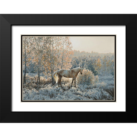 Winter Morning Black Modern Wood Framed Art Print with Double Matting by Adamov, Alexey