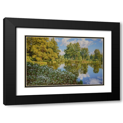 The Lake Black Modern Wood Framed Art Print with Double Matting by Adamov, Alexey