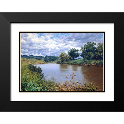 Hot Summer Black Modern Wood Framed Art Print with Double Matting by Adamov, Alexey