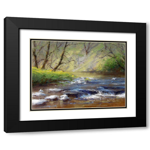 Evening River Black Modern Wood Framed Art Print with Double Matting by Chaney, Alan