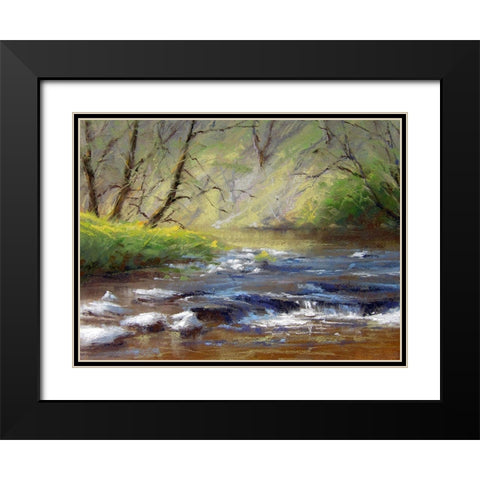 Evening River Black Modern Wood Framed Art Print with Double Matting by Chaney, Alan