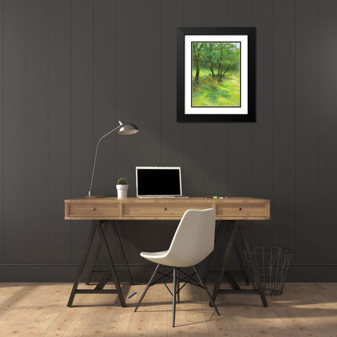 Hedgerow Trees Black Modern Wood Framed Art Print with Double Matting by Chaney, Alan