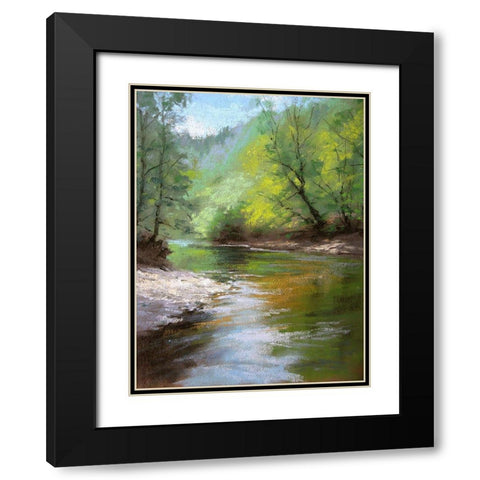 River Bank Black Modern Wood Framed Art Print with Double Matting by Chaney, Alan