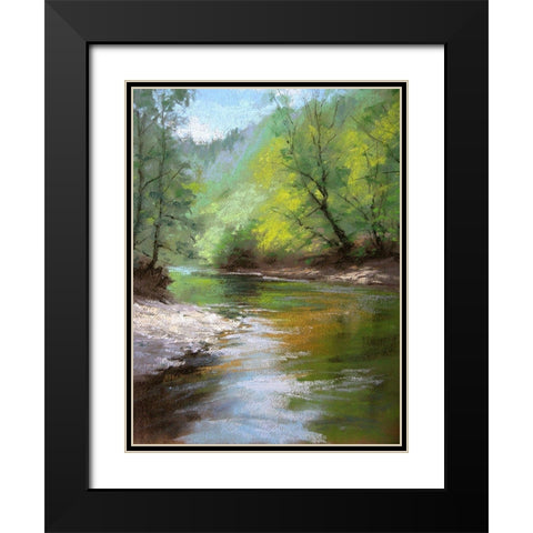 River Bank Black Modern Wood Framed Art Print with Double Matting by Chaney, Alan