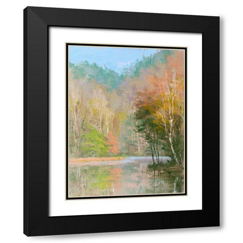 Lakeside in December Black Modern Wood Framed Art Print with Double Matting by Chaney, Alan