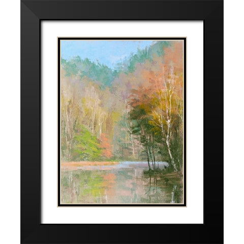 Lakeside in December Black Modern Wood Framed Art Print with Double Matting by Chaney, Alan