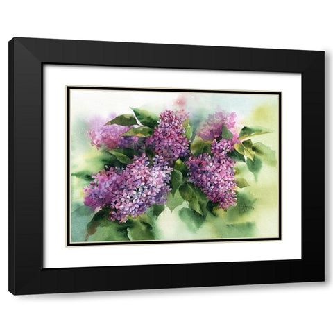 Lilac Black Modern Wood Framed Art Print with Double Matting by Besedina, Anastasiia