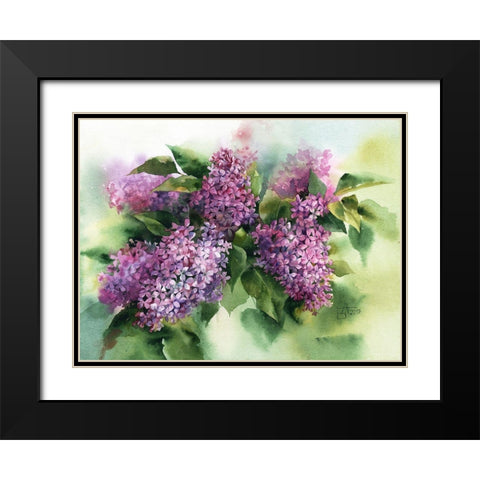 Lilac Black Modern Wood Framed Art Print with Double Matting by Besedina, Anastasiia