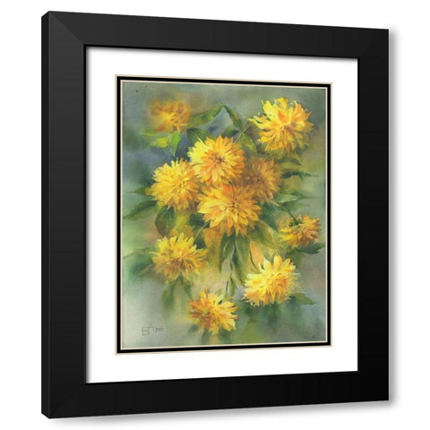 Golden Balls Black Modern Wood Framed Art Print with Double Matting by Besedina, Anastasiia