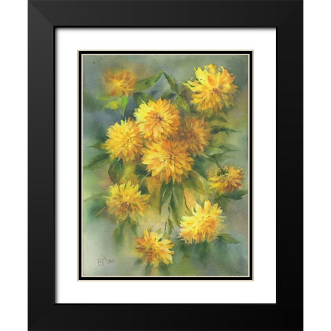 Golden Balls Black Modern Wood Framed Art Print with Double Matting by Besedina, Anastasiia