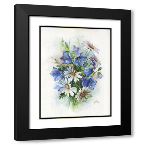 Summer Boouquet Black Modern Wood Framed Art Print with Double Matting by Besedina, Anastasiia