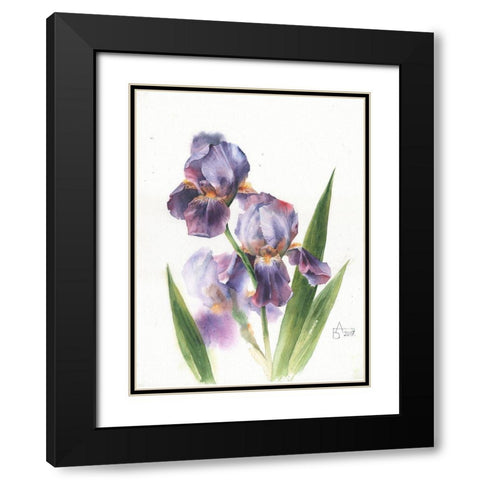 Iris Black Modern Wood Framed Art Print with Double Matting by Besedina, Anastasiia