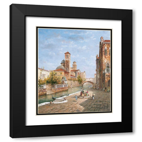 Venice VII Black Modern Wood Framed Art Print with Double Matting by Alighieri, Giovanni