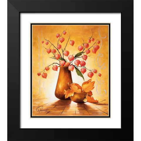 Italian Flowers I Black Modern Wood Framed Art Print with Double Matting by Lopardi, E.