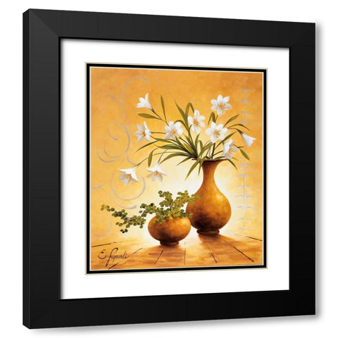 Italian Flowers III Black Modern Wood Framed Art Print with Double Matting by Lopardi, E.