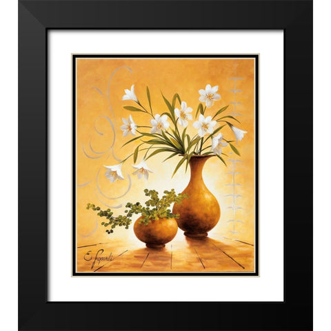 Italian Flowers III Black Modern Wood Framed Art Print with Double Matting by Lopardi, E.