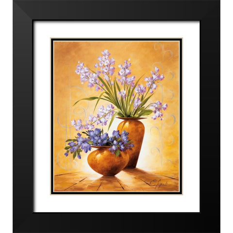 Italian Flowers IV Black Modern Wood Framed Art Print with Double Matting by Lopardi, E.