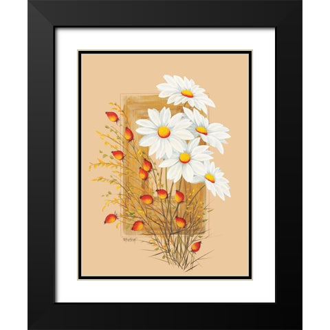 Flowers Composition II Black Modern Wood Framed Art Print with Double Matting by Divisova, Jaroslava