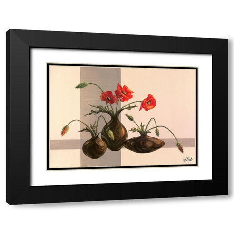 Art Decor VII Black Modern Wood Framed Art Print with Double Matting by Krol, Wieslaw