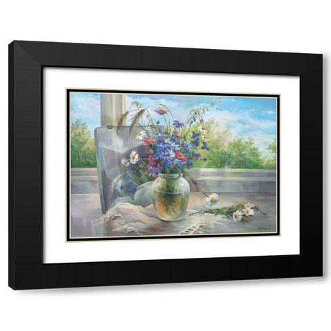 Vase by Window I Black Modern Wood Framed Art Print with Double Matting by Belousova, Irina