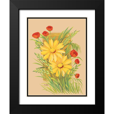 Flowers Composition IV Black Modern Wood Framed Art Print with Double Matting by Divisova, Jaroslava