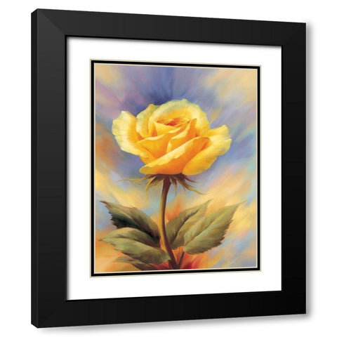 Small Roses I Black Modern Wood Framed Art Print with Double Matting by Skorupska, Patrycja