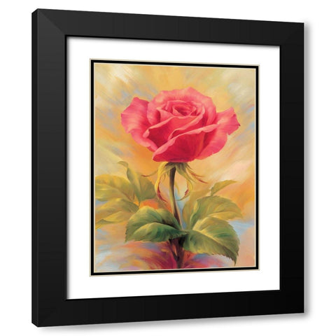 Small Roses II Black Modern Wood Framed Art Print with Double Matting by Skorupska, Patrycja