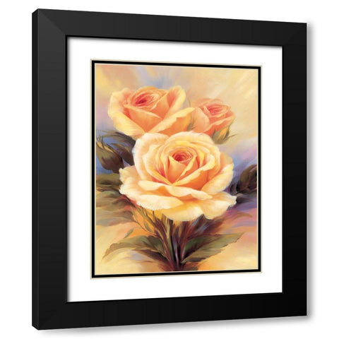 Small Roses IV Black Modern Wood Framed Art Print with Double Matting by Skorupska, Patrycja