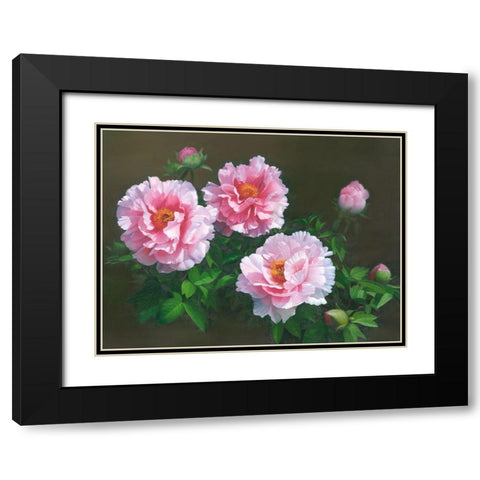 American Flowers I Black Modern Wood Framed Art Print with Double Matting by Murphy, John