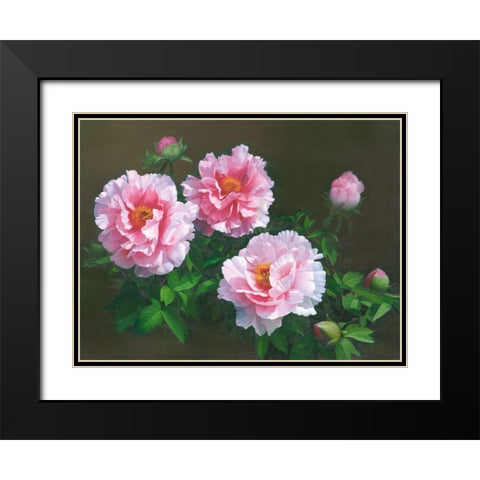 American Flowers I Black Modern Wood Framed Art Print with Double Matting by Murphy, John