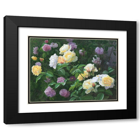 American Flowers I Black Modern Wood Framed Art Print with Double Matting by Murphy, John
