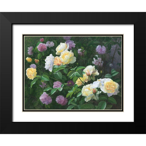 American Flowers I Black Modern Wood Framed Art Print with Double Matting by Murphy, John