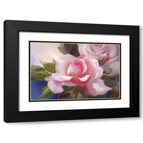 American Flowers V Black Modern Wood Framed Art Print with Double Matting by Murphy, John