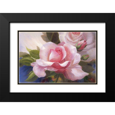 American Flowers V Black Modern Wood Framed Art Print with Double Matting by Murphy, John
