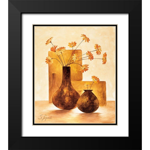 Modern Stillife I Black Modern Wood Framed Art Print with Double Matting by Lopardi, E.